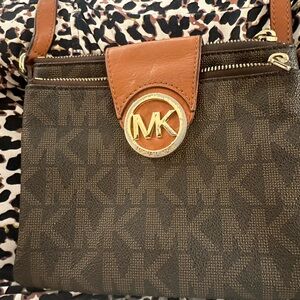 Michael Kors Cross Body Brown Double Sided Cross Body Purse